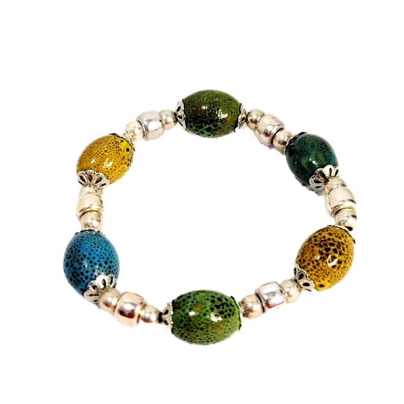 Sophisticated Southwestern Style Beaded Multicolored Multistrand Necklace Set - Picture 12 of 16